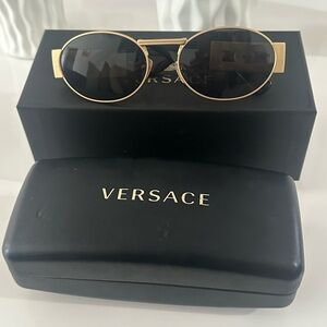 Versace Sunglasses with Gold Frame and Black Lenses